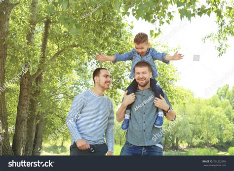 Smiling Gay Couple Son Park Stock Photo Shutterstock
