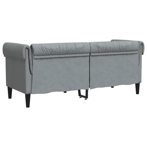 Abb Canap Chesterfield Places Gris Clair Tissu Pwshymi Xnu