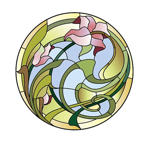 210 Art Nouveau Stained Glass Patterns Stock Illustrations Royalty Free Vector Graphics And Clip