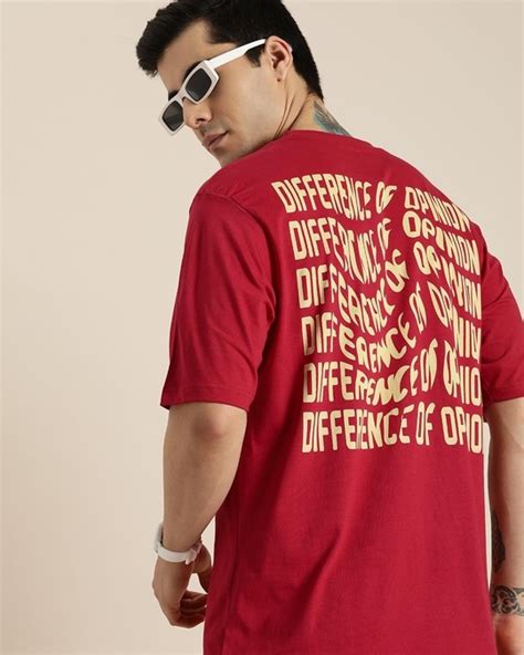 Buy Men S Red Typography Oversized T Shirt Online At Bewakoof