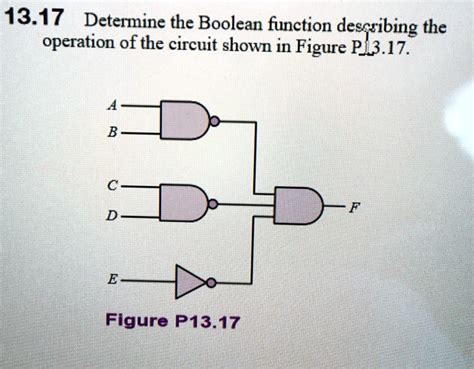 SOLVED 13 17 Determine The Boolean Function Describing The Operation