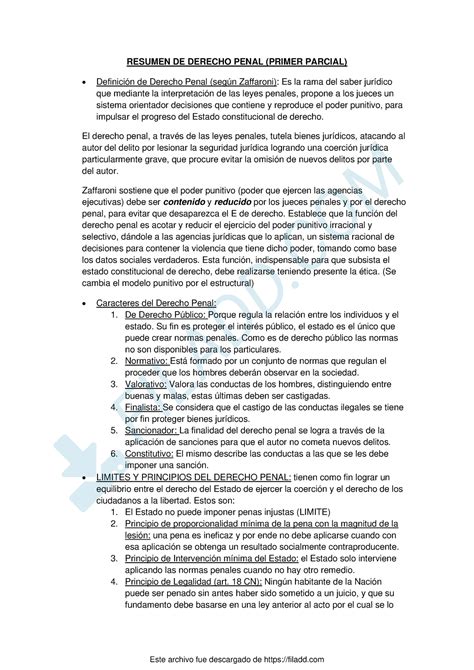 Resumen De Derecho Penal Parte General Resumen De Derecho Penal