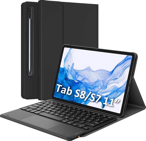 Earto Samsung Galaxy Tab S8 Hülle Mit Tastatur Smart Touchpad Tab S8