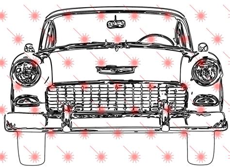 1955 Chevy Bel Air Svg Dxf Eps Vector File For Engraving Etsy