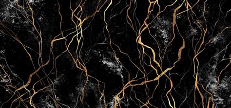 An Abstract Black And Gold Background With Vines