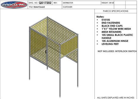 32" x 54" TSLOT ALUMINUM ROBOT SAFETY GUARD QD17202