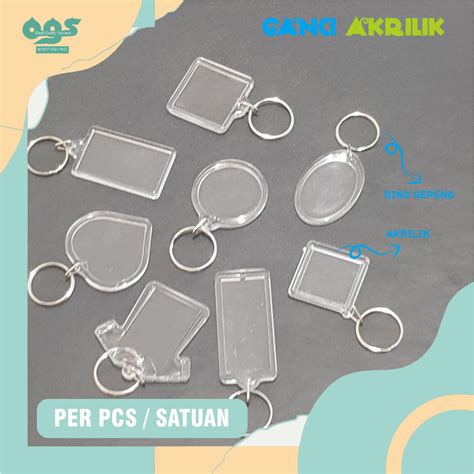 Jual Bahan Gantungan Kunci Ganci Akrilik Insert Paper Photo Keychain