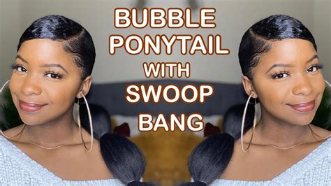 How To Sleek Low Bubble Ponytail Using Braiding Hair Rubber Band