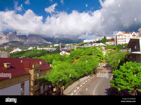town in mountain Stock Photo - Alamy