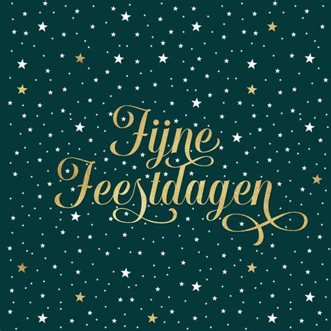 Kerstkaart Fijne Feestdagen Sterren Goud Foto Kaartje2go