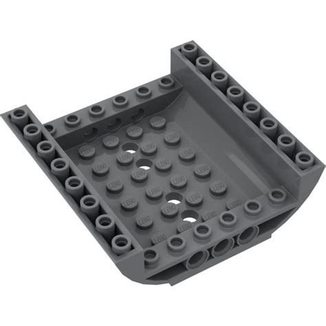 LEGO Dark Stone Gray Slope 8 X 8 X 2 Curved Inverted Double 54091