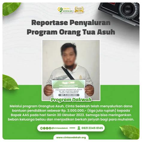 Bantuan Program Orang Tua Asuh Rp Kepada Anak Dari Bapak Aas