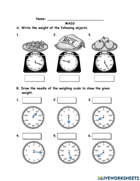 Mass In Kilograms And Grams Interactive Worksheet Thing