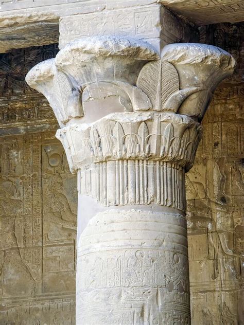 Ancient Egyptian Architecture Ruins Hieroglyphs And Columns Of The