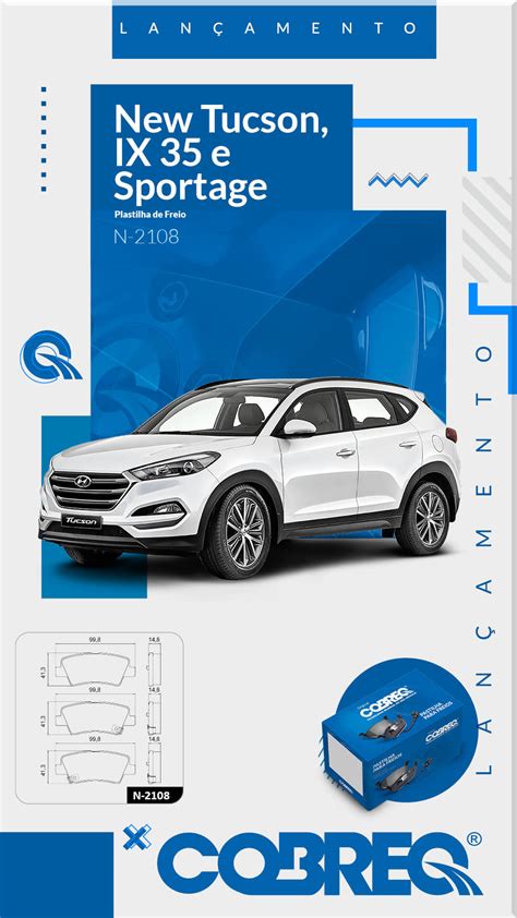 Pastilha De Freio New Tucson IX 35 E Sportage N 2108 Cobreq