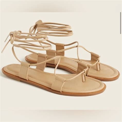 J Crew Shoes Sorrento Laceup Gladiator Sandals In Leather Us 1