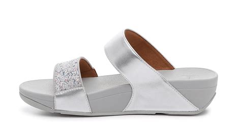 Fitflop Women S Lulu Glitter Splash Wedge Sandal Silver