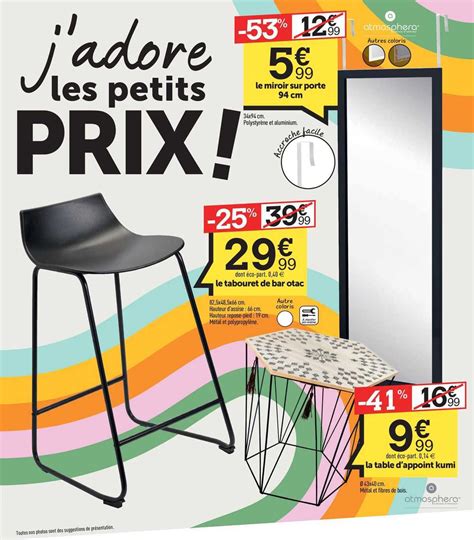 Promo Le Tabouret De Bar Otac La Table D Appoint Kumi Le Miroir Sur