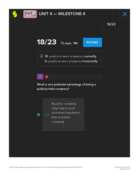 Finance Unit Milestone Sophia That S Retake