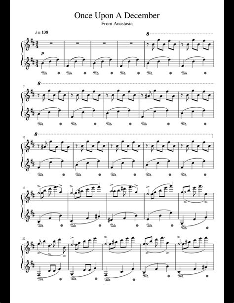 Once Upon A December From Anastasia Sheet Music For Piano Download