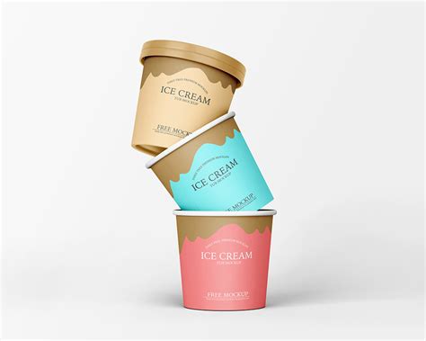 Free Ice Cream Paper Tub Mockup Mockuptree