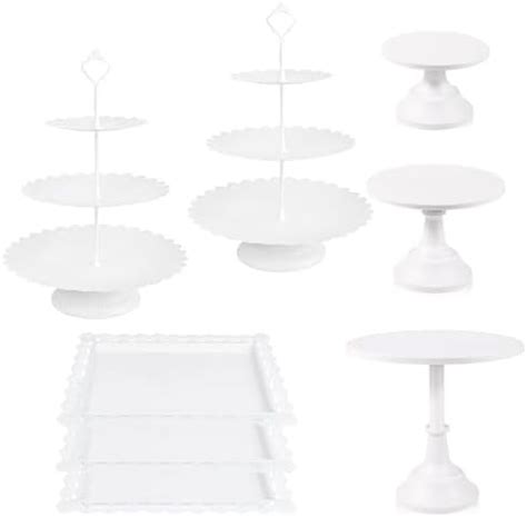 Amazon Di Qiu Ren Pcs White Cake Stand Set Metal Cake Stands