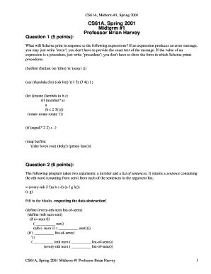 Fillable Online Hkn Eecs Berkeley Question Points Fax Email