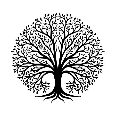 Fichier Vectoriel Svg Noir Et Blanc De Fond D Art De Ligne D Arbre Sec