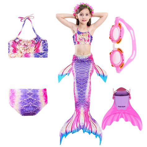 Buy Lovely Mermaid Swimmable Mermaid Tail Bikini Set Pcs No Monofin