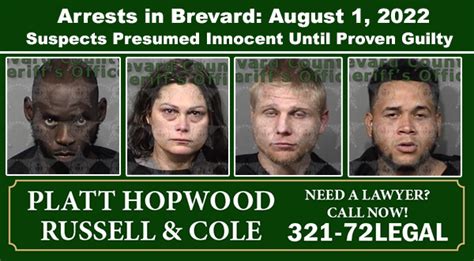 Arrests In Brevard County August 1 2022 Suspects Presumed Innocent