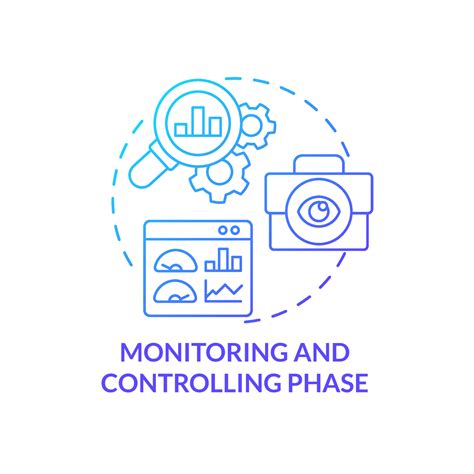 Monitoring And Controlling Phase Blue Gradient Concept Icon Reviewing