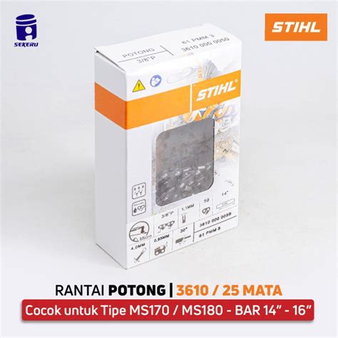 Jual STIHL Rantai POTONG Chainsaw SENSO MS180 MS170 BAR 14 3610 25