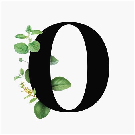 Botanical Capital Letter O Font Design Free Image By Rawpixel