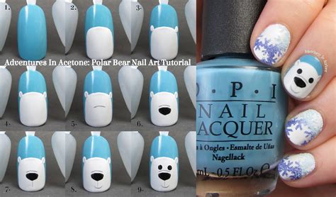 Tutorial Tuesday: Polar Bear Nail Art! - Adventures In Acetone