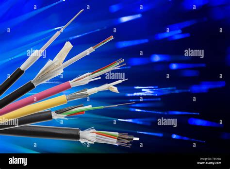 Fiber Optical Cable Collection Stock Photo Alamy