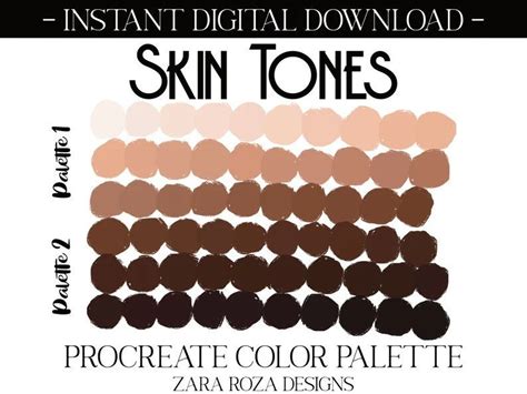 22 Skin Tones Nude Makeup Procreate Color Palette Bundle Etsy