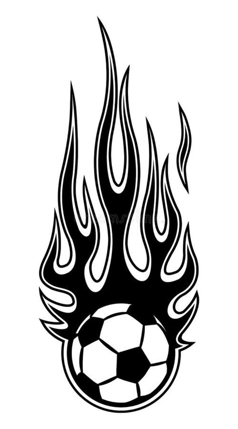 Vector Illustration of Football Soccer Ball Icon with Flames. Stock ...