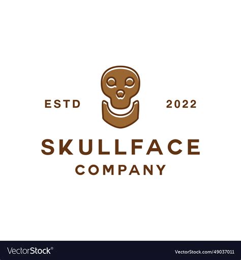 head skull logo design graphic  badge emblem vector image