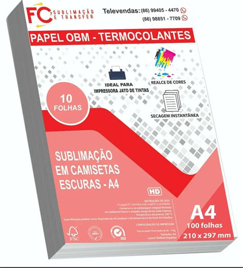 Papel Obm Toque Zero A Pct C Folhas Fc Camisas