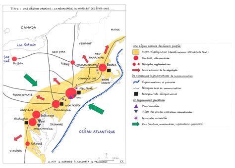 Une Région Urbaine La Mégalopole Du Nord Est Des États Unis