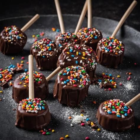 premium photo  plate  chocolate covered chocolate covered