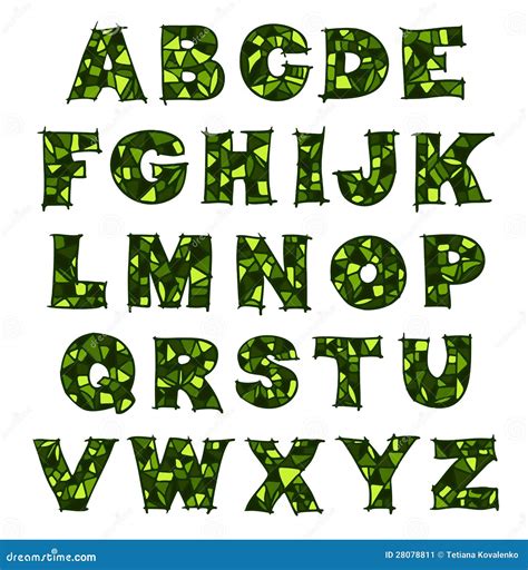 Alphabet Vert De Mosaïque Image stock Image 28078811