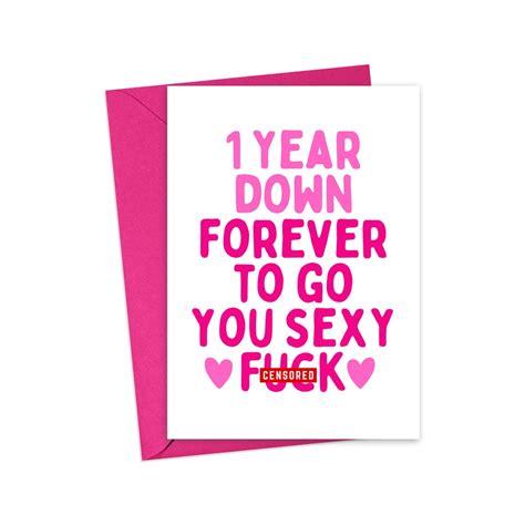 One Year Anniversary Card For Him One Year Anniversary T For Boyfriend Funny 1 Year