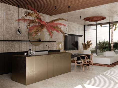 Gold Kitchen Interior Design Ideas