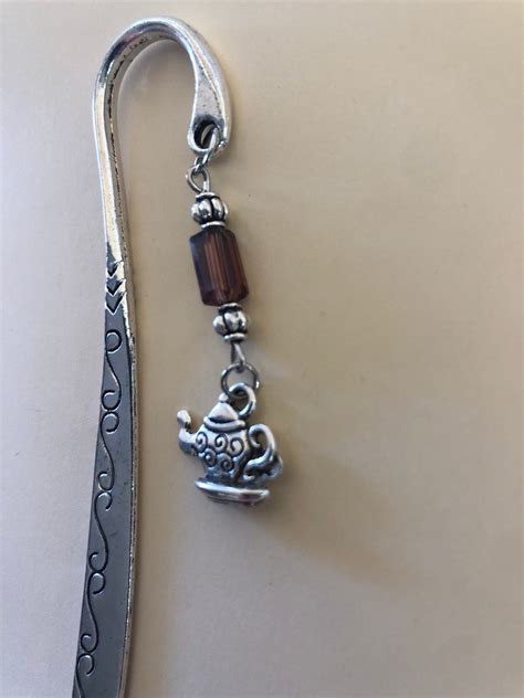 Antique Silver Bookmark 4 12 Inch Double Sided Hanging Etsy