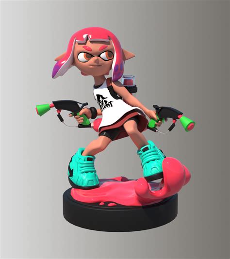 Artstation Inkling Girl Amiibo Splatoon 2 3d Modeling