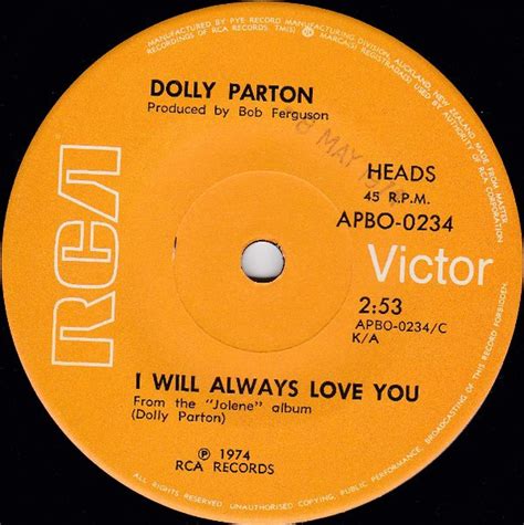 Dolly Parton I Will Always Love You 1974 Vinyl Discogs