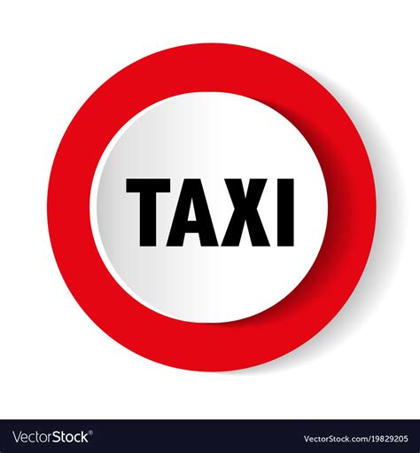 Taxi icon on red Royalty Free Vector Image - VectorStock