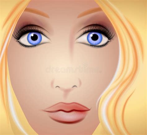 Cara De La Mujer Del Blonde Del Cierre Para Arriba Stock De Ilustración