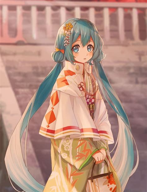 Kimono 着物 Hatsune Miku イラスト 初音ミク 着物